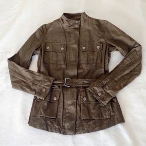 GILI Fashionable Zip Belted Nylon Jacket size 2
